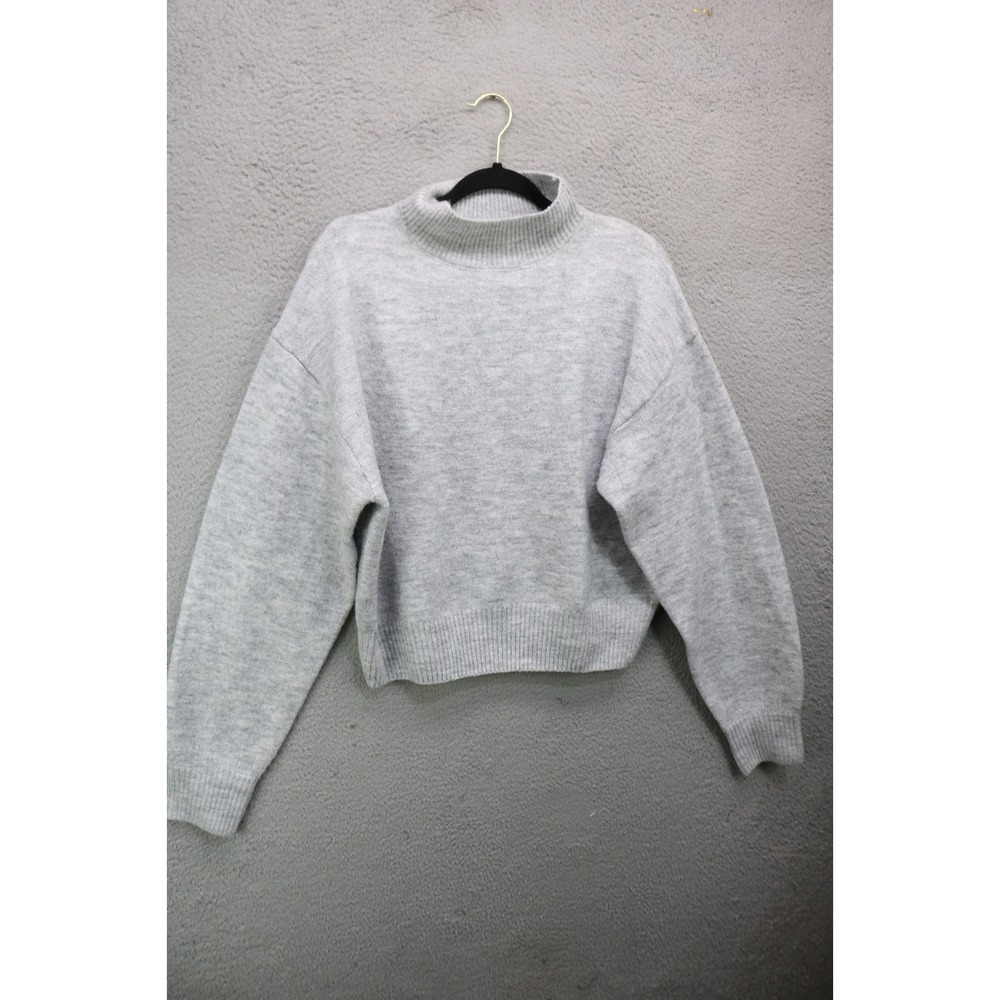 Naked Wardrobe Gray Puff Sleeve Sweater-Size 1-Lagenlook-NWT-Minimalist